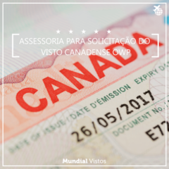 Visto canadense OWP - open work permit - valor por pessoa referente à assessoria documental.