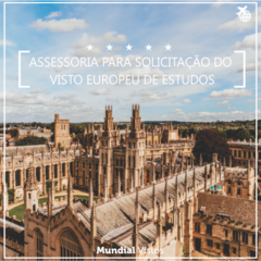 Visto europeu de trabalho, intercâmbio, estudos ou residente - valor por pessoa referente à assessoria documental.