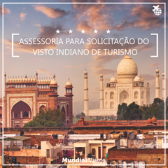 Visto indiano de turismo e-visa / valor por pessoa referente à assessoria documental.