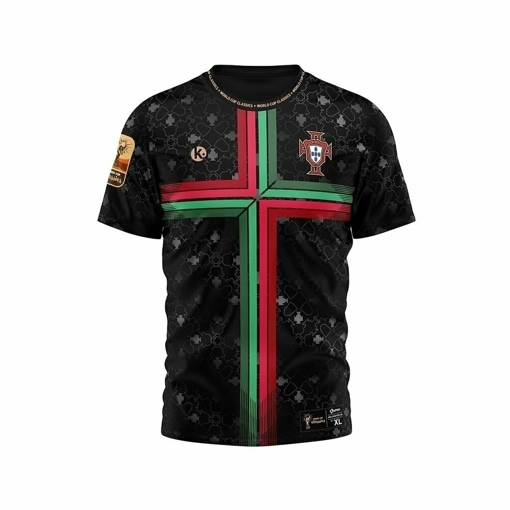 CAMISETA RONALDO PORTUGAL BLACK KAPHO NINOS