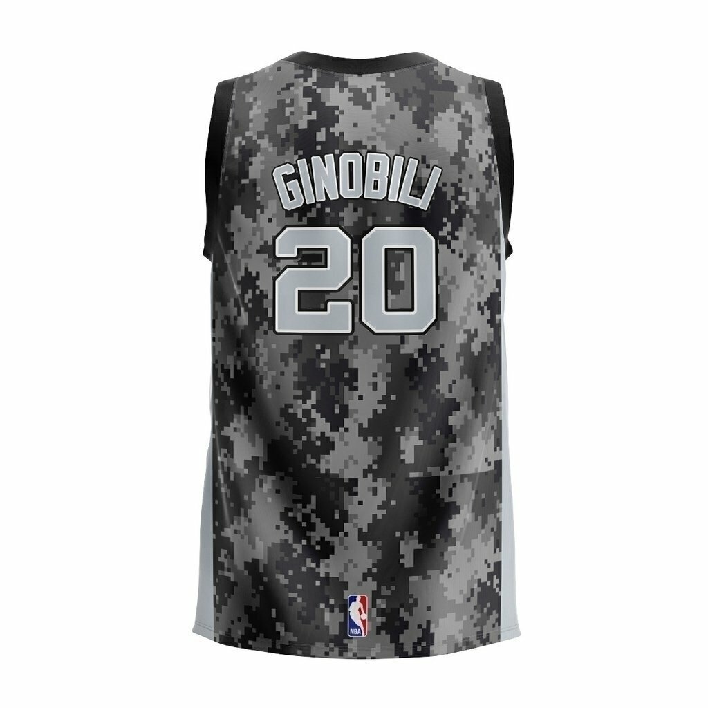 CAMISETA BASQUET SAN ANTONIO CAMO KAPHO ADULTOS