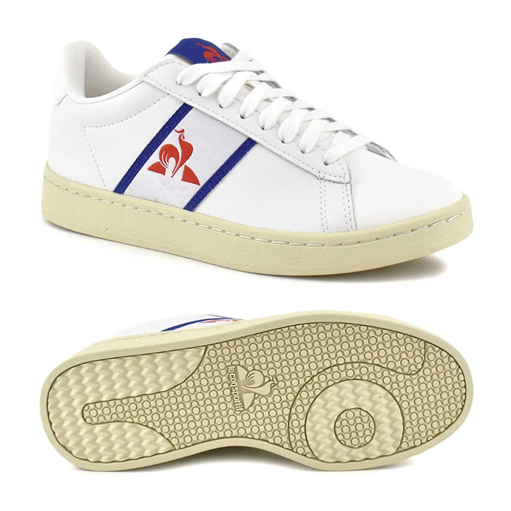 ZAPATILLA LE COQ SPORTIF CLASSIC SOFT OPTICAL WHITE SOLIDATE BLUE RED