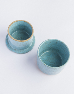 Manteigueira Francesa de cerâmica Azul - comprar online