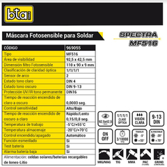 Máscara de soldar Fotosensible BTA Spectra - comprar online