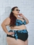 Biquíni Com Saia Embutida Tipo Saída de Praia Plus Size- Azul / Preto na internet