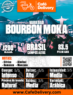 Café Brasil Bourbon Moka x 1/4Kg en grano o molido - comprar online