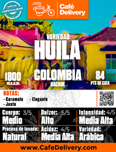 Café Colombia Huila x 1/4Kg en grano o molido - comprar online