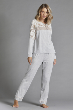 Pijama Longo Renda Mescla (283.01) - comprar online