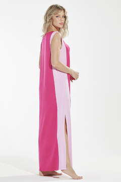 Vestido Longo Bicolor Hot Pink (308.01) - comprar online