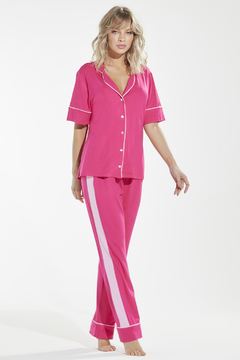 Pijama Calça Abotoado Hot Pink (307.02)