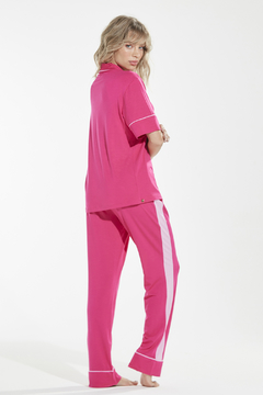 Pijama Calça Abotoado Hot Pink (307.02) - comprar online