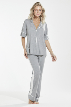 Pijama Calça Abotoado Mescla (307.01) - comprar online