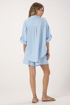 Camisa Viscolinho Azul (2066) - comprar online