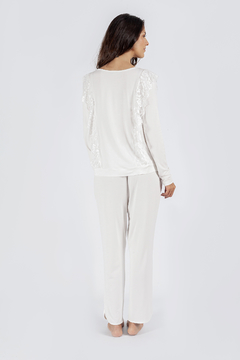 Pijama Skinny Renda Off White - comprar online