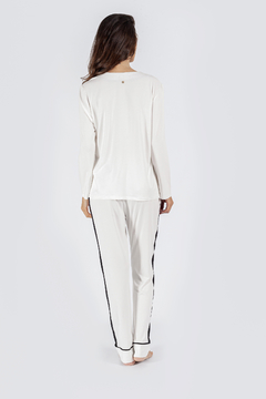 Pijama Bicolor Off White - comprar online