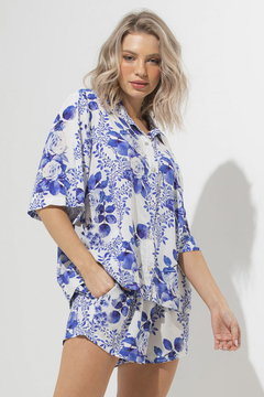 Pijama Curto Azul Aquarela (274.01) - comprar online