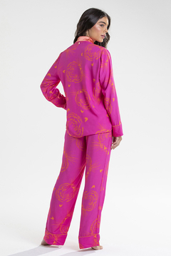 Pijama Longo Abotoado Tigresa Pink (397.01) na internet