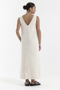 Vestido Evase Linho Natural (002116) - comprar online