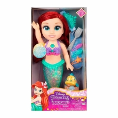 Muñeca Disney Princesas Mi Amiga Musical Ariel Y Flounder 37 cm Tapimovil