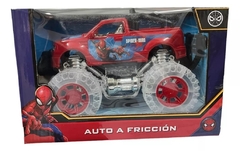 Camioneta A Fricción Spiderman Hombre Araña Ruedas Con Luces Sebigus 5399