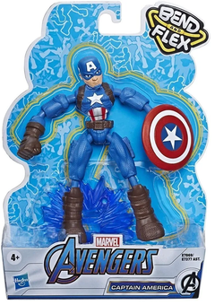 Muñeco Flexible Bend And Flex Avengers Capitán América 15 cm