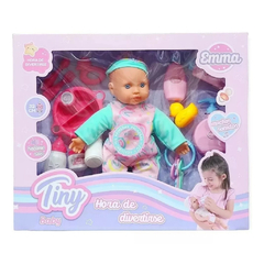 Bebote Muñeca Tiny Baby Emma 32 cm Hora De Divertirse Con 12 Accesorios Y Sonido - comprar online