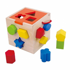 Cubo De Encastre Piezas Madera Tooky Toy Ft693 - comprar online
