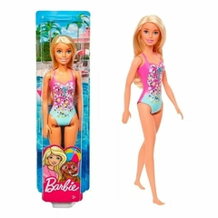 Muñeca Barbie Beach Doll Malla Con Flores Ghh38