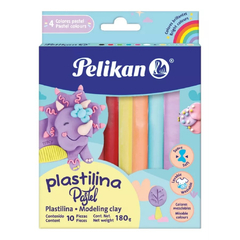 Plastilina Pelikan Pastel x 10 Barritas Colores Pasteles