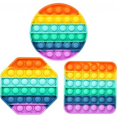 Pop it anti estress 10x10 silicona fidget multicolor arco iris