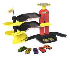 Garage Teamsterz Park & Drive Elevador Con 5 Autos Wabro - Mi Jugueteria - Tienda Online