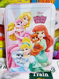 Cartuchera 1 piso tapas lata Disney princesas