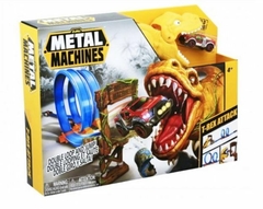 Pista Metal Machine T. Rex Attack Doble giro con auto