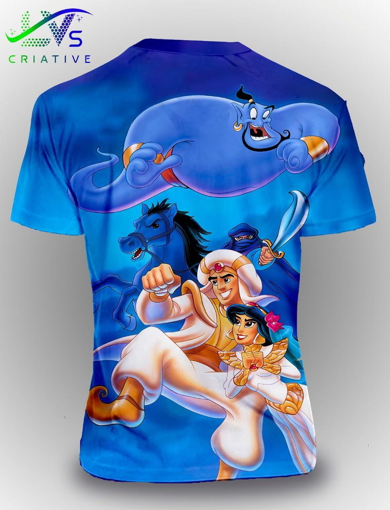 Camisa Camiseta Filme Aladin Estampa Total Personalizada ALD2