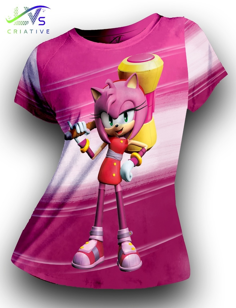 Camiseta Amy Rose - Sonic - Camisetas e Festas - Camisetas para