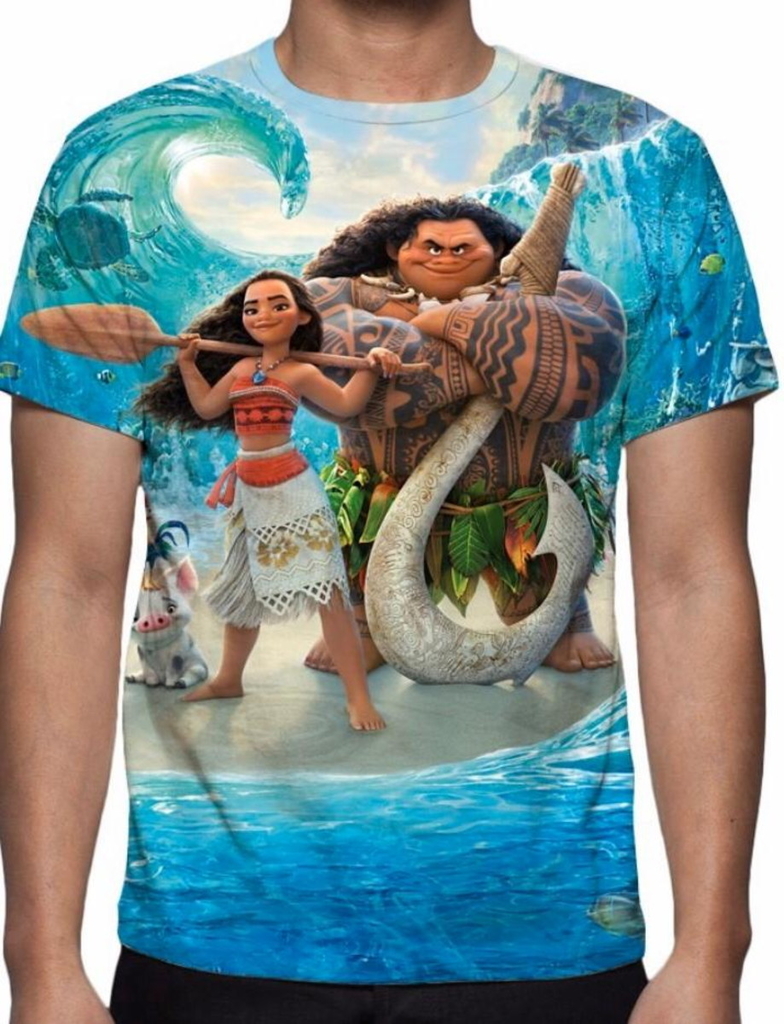 Camisa Camiseta Moana Filme Estampa Total Personalizada