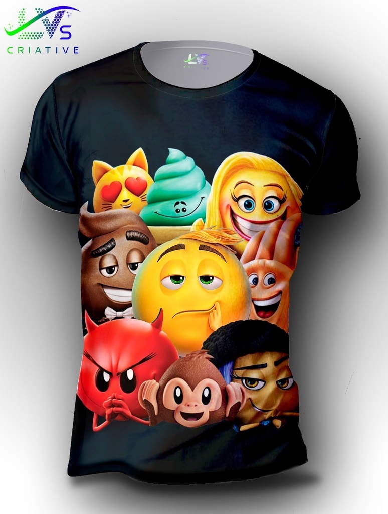 Camisa Camiseta Filme Emoji Estampa Total Personalizado