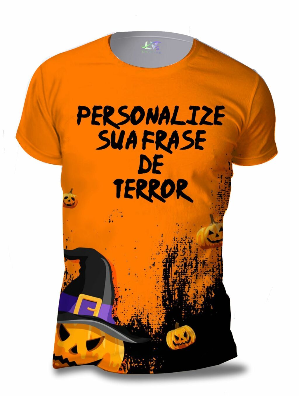 Camiseta Happy Halloween Dia das Bruxas Terror Adulto Infantil Masculina  Feminina Baby look Estampa Total Personalize