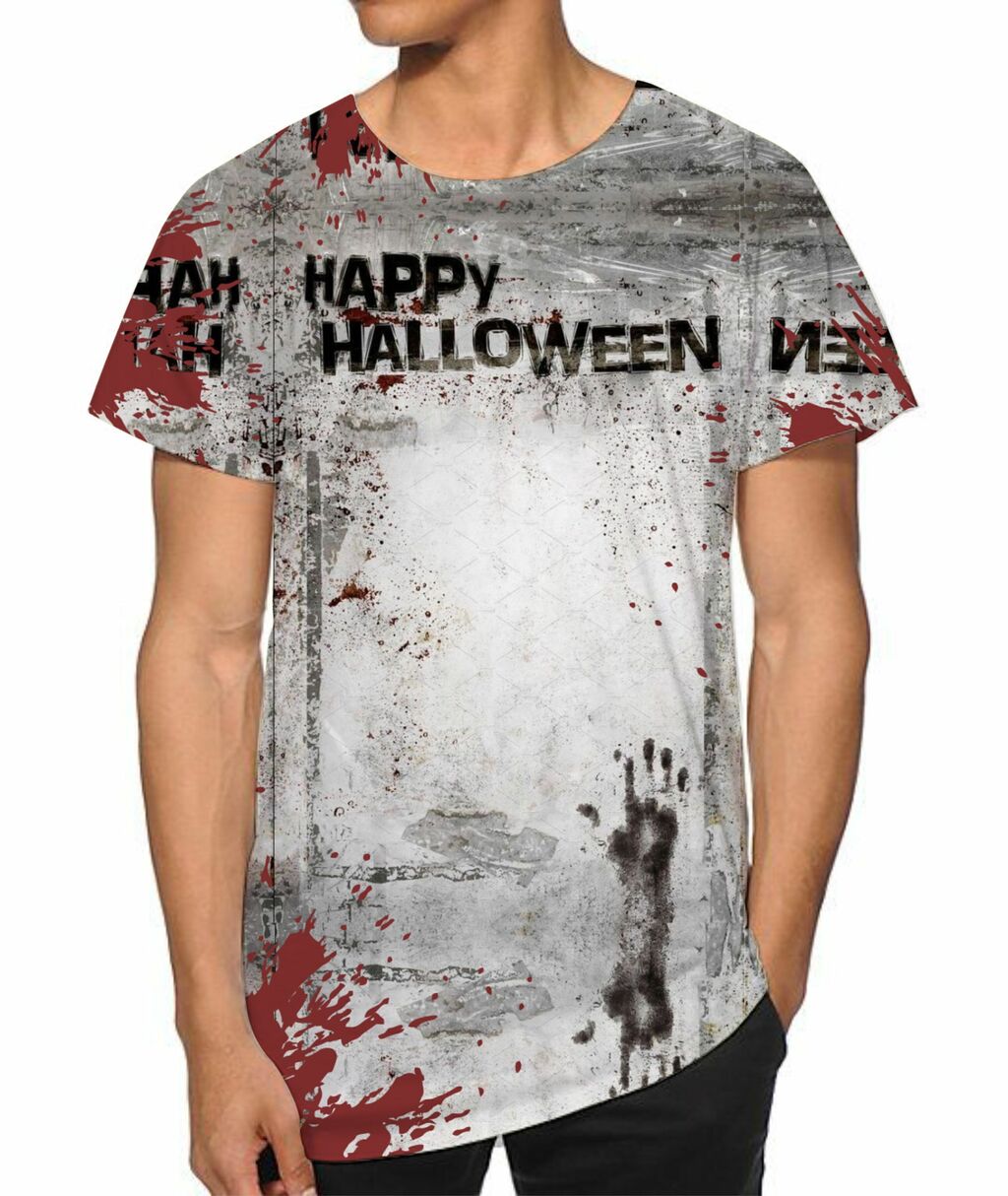 Camiseta Happy Halloween Dia das Bruxas Terror Adulto Infantil Masculina  Feminina Baby look Estampa Total Personalize