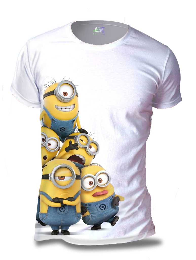 Camisa Camiseta Minions Estampa Total Personalizado MNN2