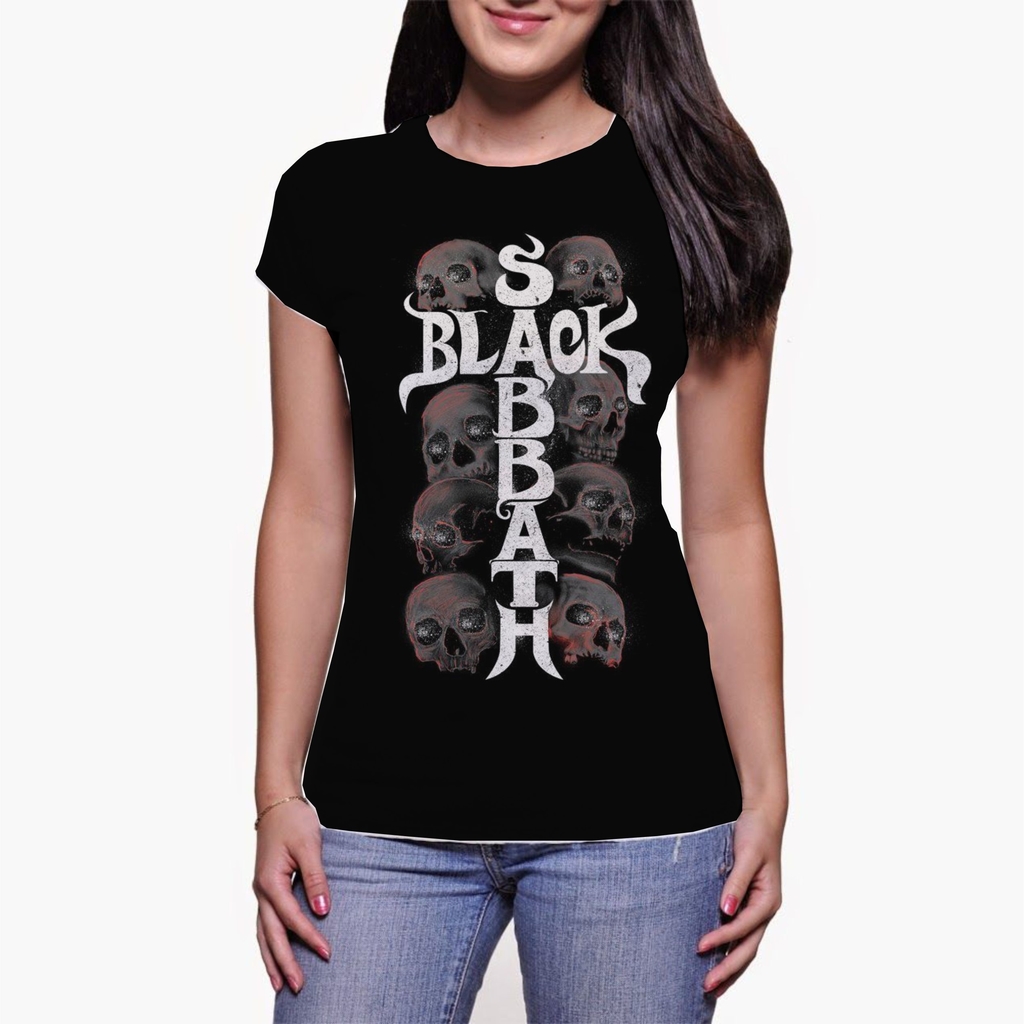 Camisa Camiseta Feminina Rock in Roll Black Estampa Total RCK6