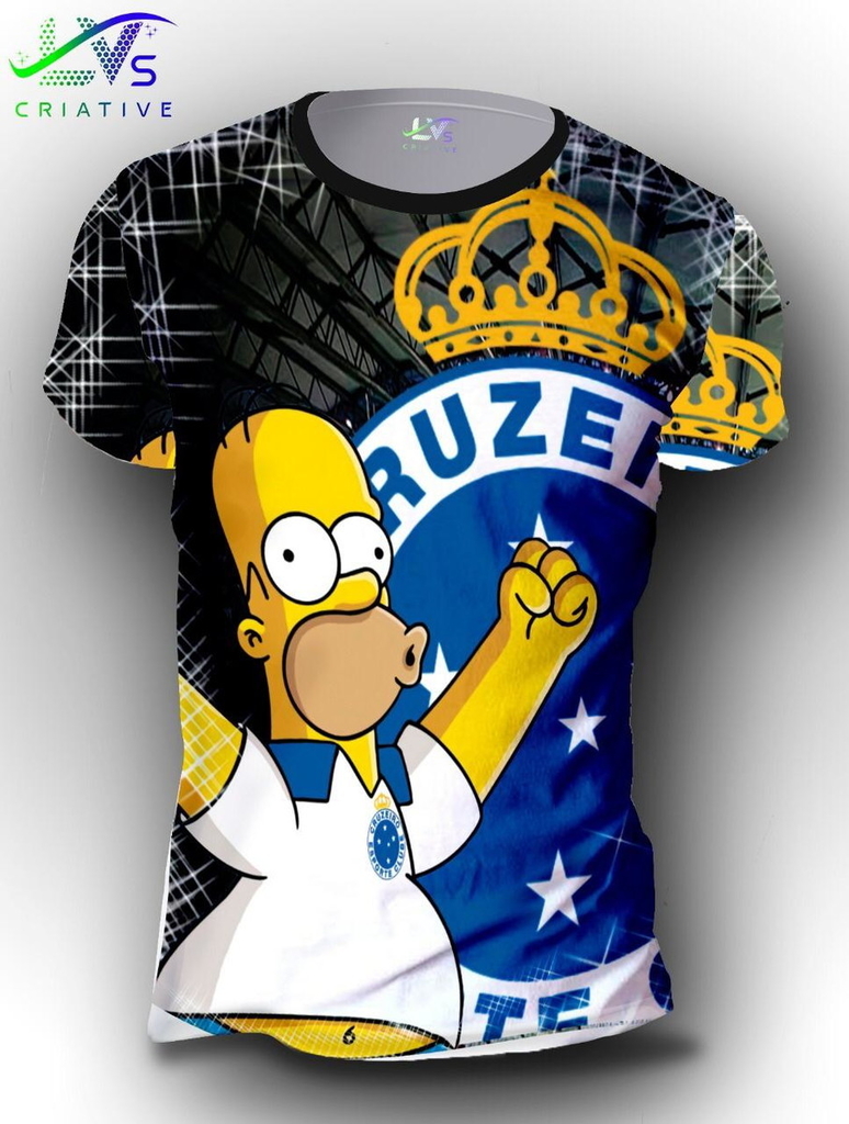 Camisa Camiseta Homer Simpsons Flamenguista Personalizada Estampa Total  SMP12