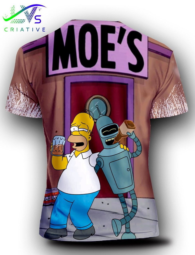 Camisa Camiseta Homer Simpsons Flamenguista Personalizada Estampa Total  SMP12