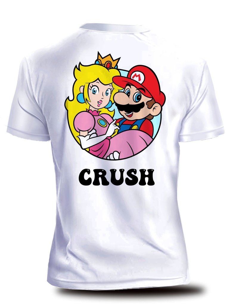 Kit 02 Camisetas Casal Crush Super Mario e Princesa Peach 100% Algodão  SPR0809