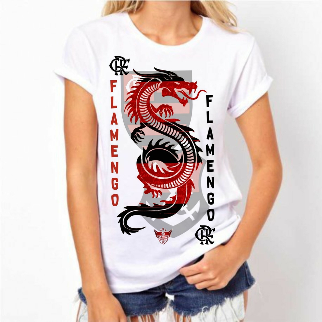 Camisa Camiseta Torcedor Flamenguista Dragão Flamengo 100% Algodão TOR01