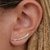 Brinco Ear cuff com fileira de micro zircônias cravejadas cor cristal Banhado em ouro 18k