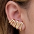 Brinco Ear Cuff Traços Banhado em Ouro 18k