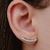 Brinco delicado ear cuff com zircônias cor cristal em prata 925