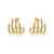 Brinco Ear Hook 4 fileiras de Zircônia Banhado em Ouro 18k