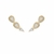 Brinco Mini Ear Cuff Gotas Cristal Banhado em Ouro 18k